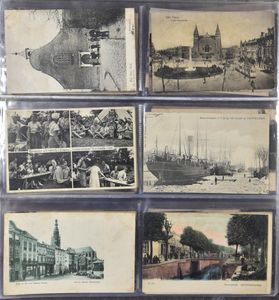 Diverse plaatsen en zichten, mooie samenstelling helaas veel met vochtschade, diverse plaatsen (152 stuks)