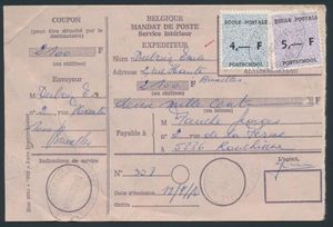 1970 Postmandaat, gefrankeerd met 2 zegels (