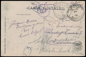 1916, 9 picture postcards, sent with circular cancels 