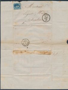 Verzameling van +60 stuks brieven met n° 15, meerdere porten, vanuit o.a. Thuin, Tamise, Spa, Ruysbroeck, St.-Hubert, Roux, Leuze, Boussu, Arlon, Aerschot, Blaton, Santhoven, enz., zm/m/ntz