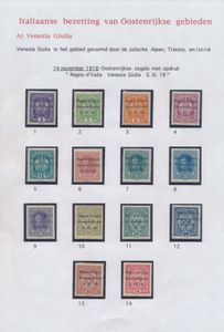 Oostenrijk, 1918/1922, mooie verzameling Italiaanse bezetting van Oostenrijk en Oostenrijkse Bezetting van Friuli en Veneto met o.a. Venezia Giulia 1/14, 16, 17 * (certificaat bij n° 17), strafport 1/7, Trentino incl. Yv. n° 5 **, 16 *, 19/27, Dalmazia, veel zegels met keur, zm (Hoge cataloguswaarde)