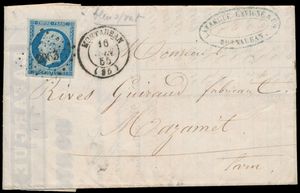 1855 N° 14Ad Napoléon III, type I, 