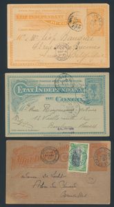 1897/1911, accumulation of 41 used postal stationery items, some good cancellations such as Pweto, Lisala, Ibembo, Lusambo, Coquilhatville, mainly sent to Belgium, vf/f/to be checked
