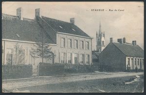 Stavele, Vaartstraat, panorama en brug over de IJzer (3 stuks)