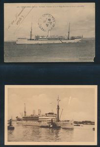 Group of 8 picture postcards of paquebots of Compagnie Maritime Belge such as Albertville, Bruxellesville, Elisabethville, Anversville, vf/f