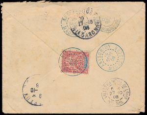 1908 Brief verstuurd uit ANTSOHIVY (24/09/12) naar Frankrijk, gefrankeerd met 