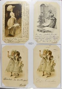 Dames, 1900/1907, zeer mooie samenstelling in ordner (367 stuks)