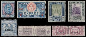 Libië, 1912/1942, mooie verzameling met veel betere zegels w.o., Yv. n° 1/13, 22/33, 44/55, Expres 11a ** en 12a **, pakketzegels 1/13, 14/22, strafport volledig, zm/m