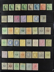 1863/1959 Voorraad in 2 ringalbums, oude periode in gemengde kwaliteit, interessant voor kleurnuances en curiositeiten, zm/m/ntz