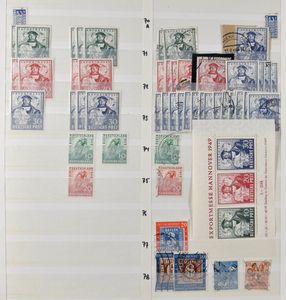 1945/1949 Zones du livre de stock à trier, tb/b/àv