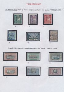 Tripolitana, 1923/1938, mooie verzameling op bladen incl. Manzoni, 1929 Tripoli, 1932 Tripoli, 1933 Tripoli, LP, w.o. Yv. n° 50/56, zm (Hoge cataloguswaarde)