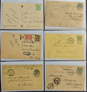 1890/1961 Samenstelling 113 kaarten met diverse afstempelingen in ringband, zm/m 
