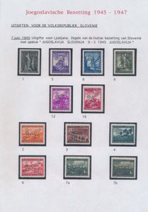 1945/1947 Verzameling Joegoslavische bezetting van Istria, Slovenië, zegels, Duitsland (Hitler) en Duitse bezetting met opdruk 
