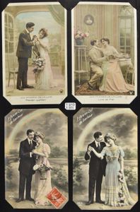 Romantiek koppeltjes, 1911/1914, w.o. reeksen en delen van reeksen (257 stuks)
