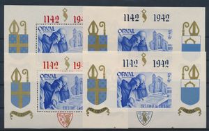 BL 18A/21A De set blokjes ongenummerd, zm (OBP €300)
