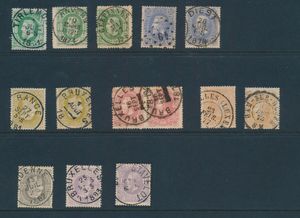 N° 30/36 Verzameling met o.a. centrale afstempelingen, zowel punt als rondstempels, voor de specialist, zm/m/ntz
