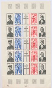 Samenstelling volledige vellen en veldelen tussen Yv. n° 691 en 1695/1699, zm (Yv. €256)