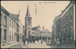 Bree, vues de la vieille ville et tramway à vapeur à l'église (9 pièces)