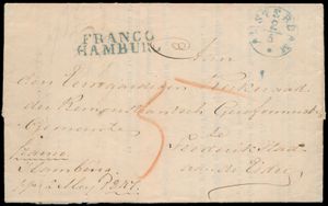 1847 Vorläufer von Amsterdam nach Frederikstad (Dänemark), 