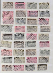 1923 Samenstelling overwegend reeks 1 vanaf 1923, 2300 spoorwegzegels met leesbare afstempeling (enkel type 