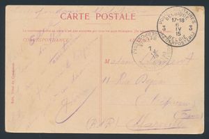 1915, zichtkaart van Adinkerke verstuurd uit 