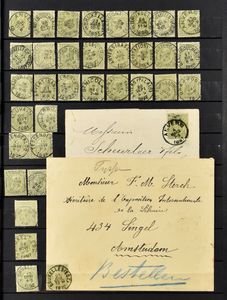 N° 47/51 Verzameling met o.a. enkele centrale afstempelingen, 