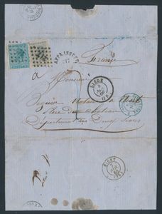 1866 Nos 17 et 18, sur lettre sans contenu, 