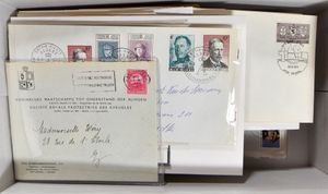 1825/2012 Uitgebreide verzameling vanaf voorlopers over klassiek tot modern in 2 ringklasseurs + schoendoos, zm/m/ntz