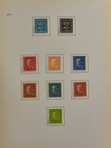 1920/1957 Verzameling in herdenkingsboekje van de Zweedse post, w.o. betere reeksen, zm/m