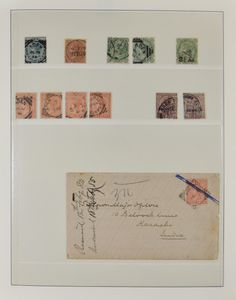 1880/1965 Zeer uitgebreide verzameling in 2 albums vanaf India gebruikt in Aden (zegels en poststukken), met o.a. Dhows volledig, aantallen en poststukken incl. Protectorate States, posthistorie van, naar en via Aden, interessante verzameling zelden aangeboden, zm/m
