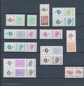 1972/1978 Samenstelling Boudewijn bril, Elström en Cijfer op heraldieke leeuw, ongetande boekjes en zegels uit boekjes, zm (OBP €620)