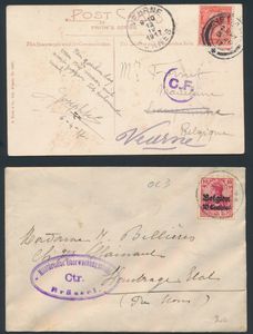 Verzameling van 16 brieven/kaarten, alle censuur, enkele van en naar buitenland, mooie verscheidenheid van de censuur stempel, zm/m