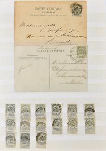 N° 53/65 Verzameling met o.a. enkele centrale afstempelingen, 
