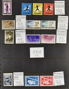 1957/1971 Verzameling reeksen en blokken in 2 ringmappen, w.o. ongetand, zm/m (Yv. +/-€1.900)