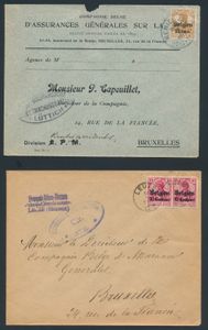 1915/1918 Composition 350 lettres de destinations diverses avec cachets de petites communes, entêtes de lettres, etc., tb/b/àv.
