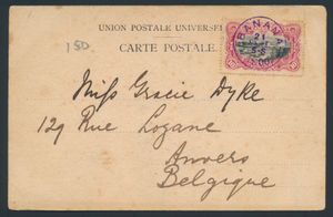 Banana, carte postale illustrée affranchie par un n° 19 