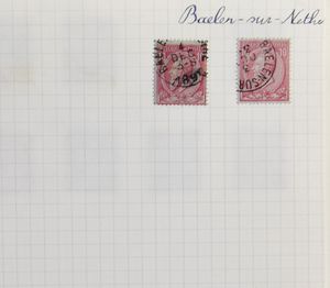 Samenstelling diverse uitgiften (1849/39), in 4 boeken en 1 map, w.o. N° 46 voor de stempelzoeker, zm/m/ntz
