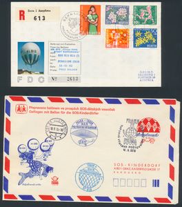 Enorme hoeveelheid FDC's, postwaardestukken, etc., van Oostenrijk, Duitsland, ballonpost, zm
