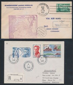 ANTARCTICA Noord- en Zuidpool, 4 brieven, met 3x T.A.A.F. naar Duitsland en 1x USA First flight Transantarctic from Los Angeles to Denmark, zm