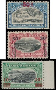 N° 86A, 89A and 90A, 3 values, error 