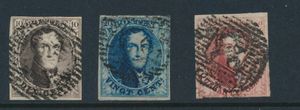 N° 3/5 Tous les timbres margés à larges marges, tb (OBP €765)