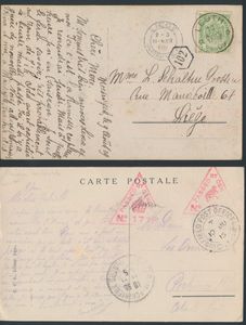 Feldpost, naamstempels, sterstempels, spoorweg, censuur, hotelstempels, enz., ook buitenland aanwezig, +/-150 stuks, zm/m 