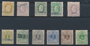 1869/1883, 11 stamps with 