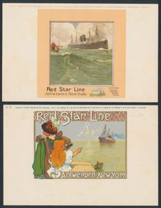 Scheepvaart, Red Star Line (9 stuks) en White Star Line (1 stuk) (Totaal: 10 stuks)