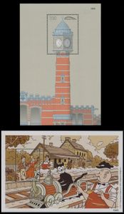 2002/2012 Zusammenstellung mit Doubletten, darunter nummerierte Exemplare, u.a. Tintin (3x), Suske & Wiske (2x mit Nummer), Bahnhof Gent-St.-Pieters (1x mit Nummer) + AK, einwandfrei (OBP €1.192)