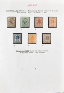 Somalia, 1903/1960, zeer uitgebreide verzameling in ringband vanaf olifant en leeuw met veel betere zegels, w.o. Manzoni, goede frankeerreeksen, strafport, pakketzegels, zm (Zeer hoge cataloguswaarde)