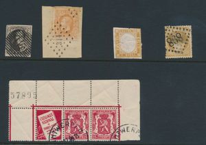 Kleine verzameling van afstempelingen, enkele mooie centrale stempels, etc., tussen N° 1 tot ongeveer jaren '50, afwisselende kwaliteit, ook een beetje buitenland (Nederland - Frankrijk, etc.), zm/m/ntz