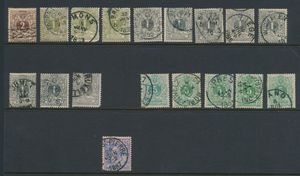 N° 42/45 (17x) and 47, all with minor pressure differences, white spots, dotted lines, etc., vf.
