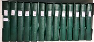 Lindner, 16 lege luxe albums met cassette, België met bladen 1849-2020, zeer hoge aankoopwaarde