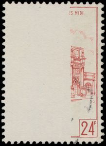 TR 367-Cu met unieke foutdruk, curiositeit 2/3 van zegel blanco, spectaculair, zm